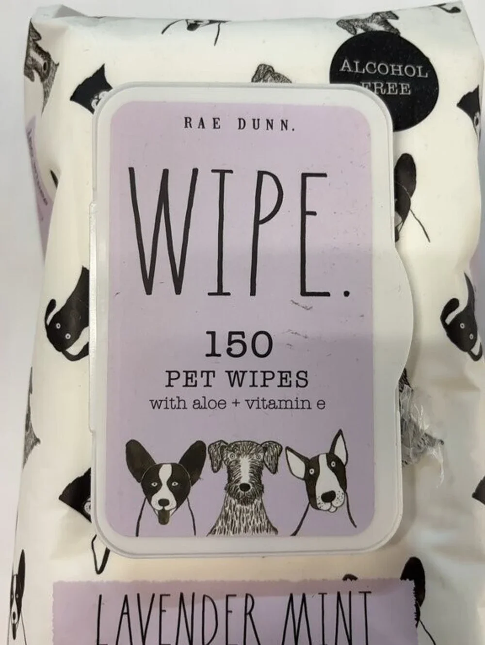Rae Dunn Lavender Mint Pet Wipes with Aloe and Vitamin E